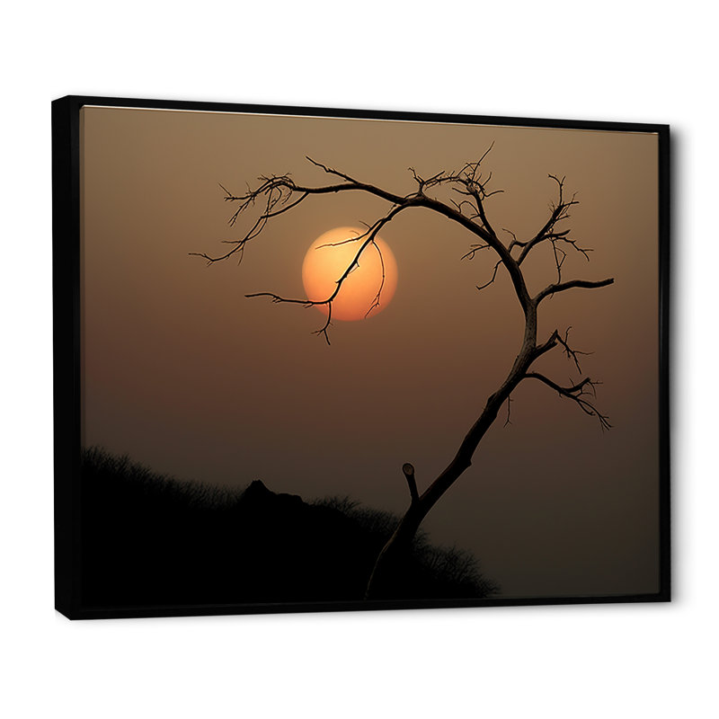 Moon Plum Phase, reproduction d'art sur toile Moon, Cadre flottant noir, H 24 po x l 32 po x P 1 po