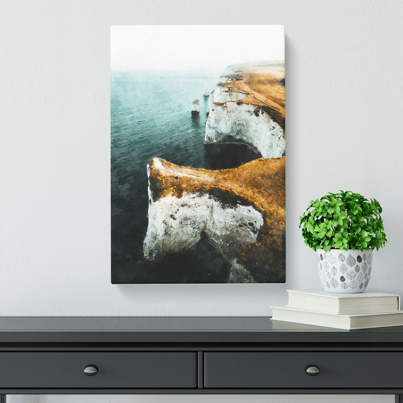Old Harry Rocks In Dorset - Wrapped Canvas Painting, 50cm H x 35cm W x 3cm D