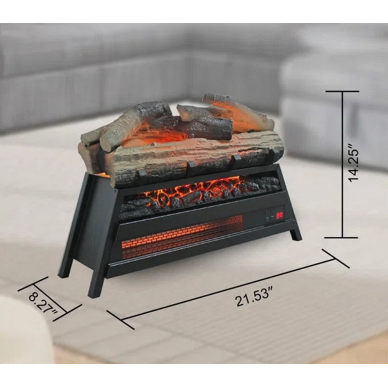 Ensemble de bûches de foyer électrique 21 po Innoflame, chauffage à quartz infrarouge avec 4 flammes réglables, lit de braise réaliste, télécommande, minuterie, affichage numérique, 1500 W