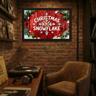 Christmas Christmas Snowflake Red Wood Pine Branches