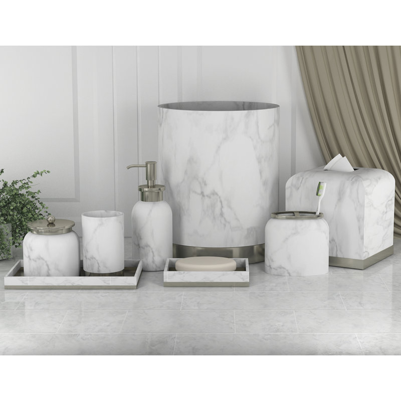 Misty Bathroom Accessory Set, Gray