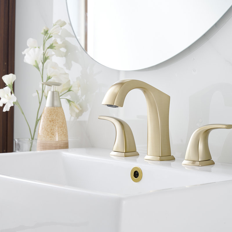 8 po Robinet pour salle de bain à poignée double, Or brossé