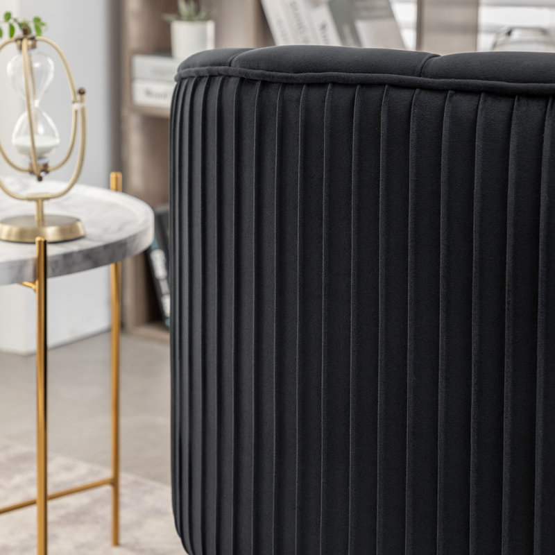 Mariantonietta 51'' Velvet Loveseat, Black 