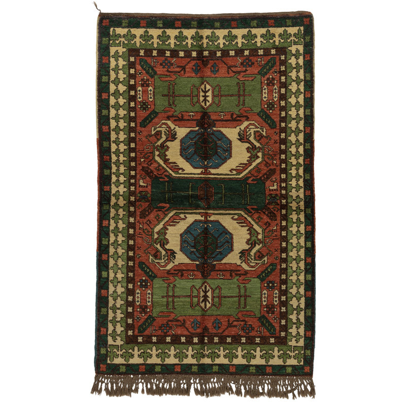 One-of-a-Kind 4' x 7' Hand Knotted Area Rug