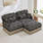 Comfy Chenille Leopard Printing Loveseat Sofa,Delicate Tassel Edge,Movable Ottoman,Modern Fashion Style,Ergonomic Back and Seat Design,Easy Assembly,Deep Seat Couch for Living Room-129879626