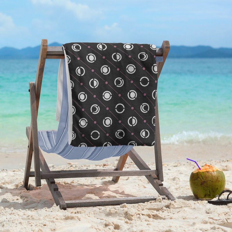 Skeffingt Beach Towel, Black/Baby Pink