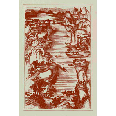 Vue d'oiseau chinois en rouge II