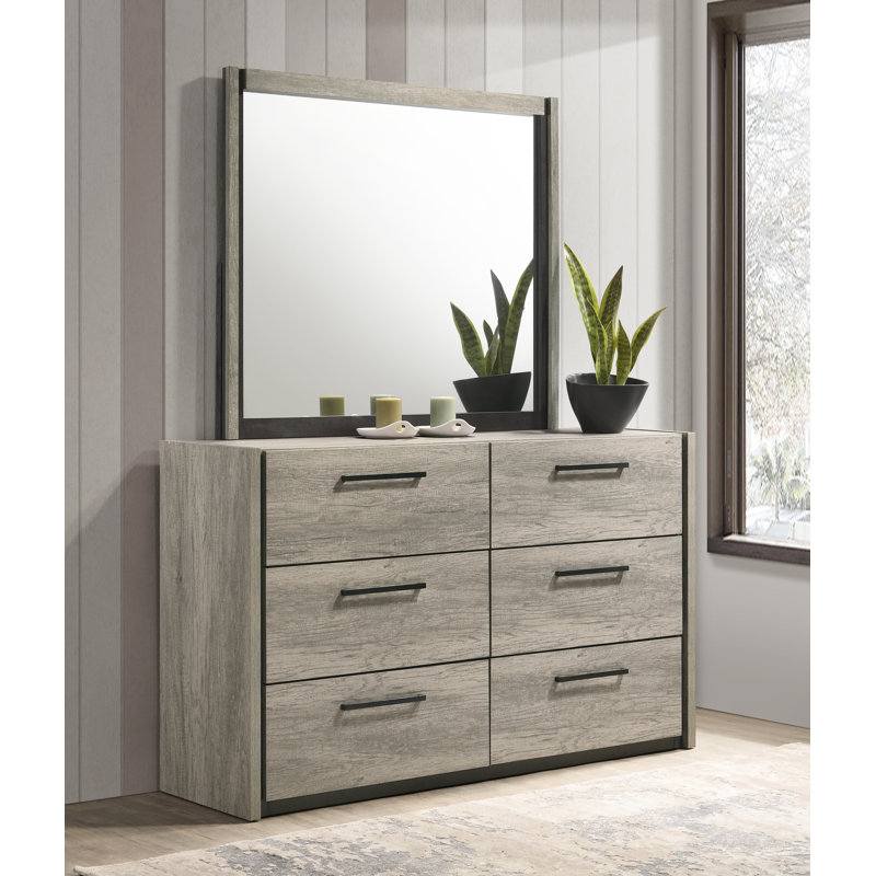 Commode double 6 tiroirs avec miroir Khadidra
