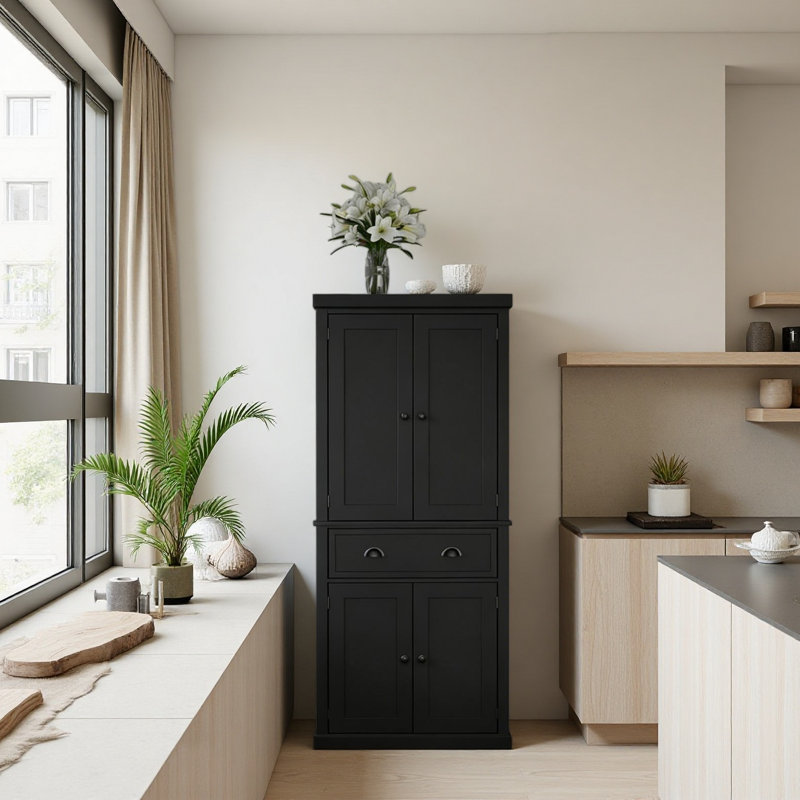 Kitchen Cabinet,Freestanding Home Storage Cabinet, Black