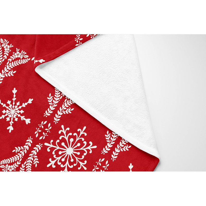 Jeté en velours de neige, Rouge, L 60 po x l 50 po