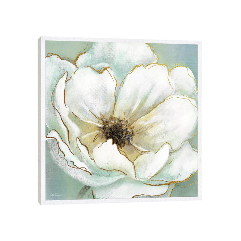 Soft Teal Splendor by Carol Robinson - Print on Canvas, White Framed Canvas, 93.98 cm H x 93.98 cm W