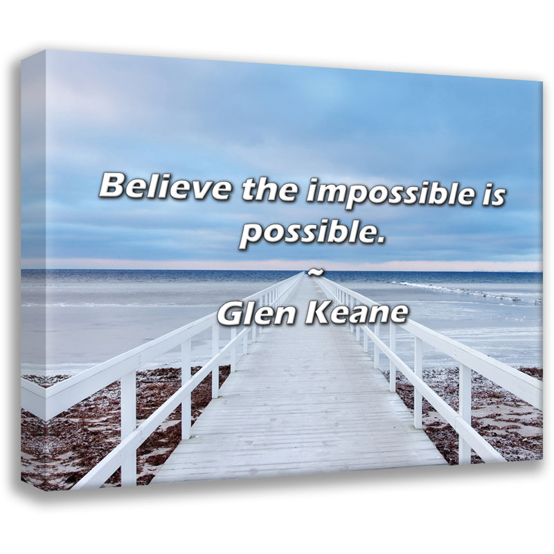 Citation artistique «Believe the impossible is possible.» Toile tendue par Glen Keane, H 48 po x l 33 po