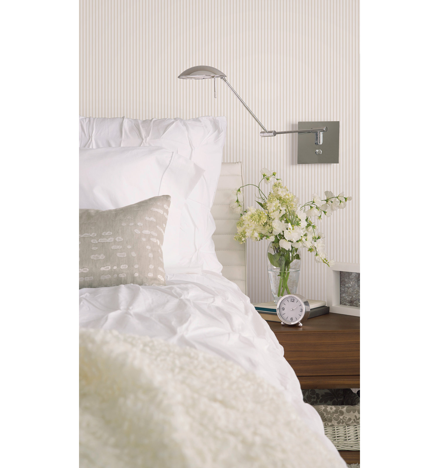 Smart Stripes 3 Ticking Stripe Wallpaper Roll, Beige/Ivory