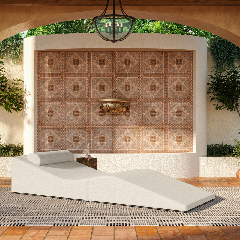 Méridienne Adanely - Luxueuse chaise pliante et imperméable pliante - Sunbrella, Beige clair