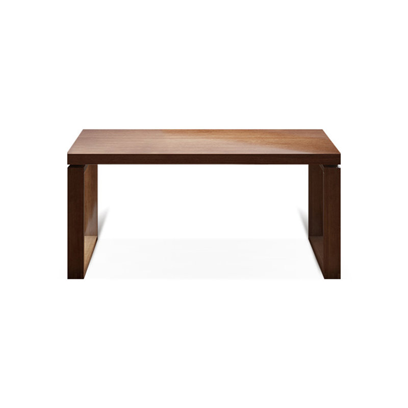 Light-walnut Rectangular Solid Wood Desk, 29.53" H x 55.12" W x 23.62" D
