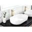 Lavabo de salle de bain ovale 24 po x 14 po blanc - Installation au-dessus du comptoir Hygiénique à l'impact et à la décoloration Rectangle de la surface des vaisseaux-139777740