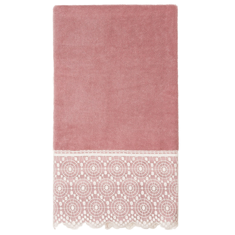 Serviette Valentina, Rose-thé / blanc, Serviette de bain simple