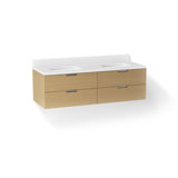 Maxstow 60 In. Wall-Hung Bathroom Vanity Cabinet With Sink And Quartz Top