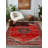 Mottos Red Oriental Machine Printed Cotton Polyester Area Rug-1553266410
