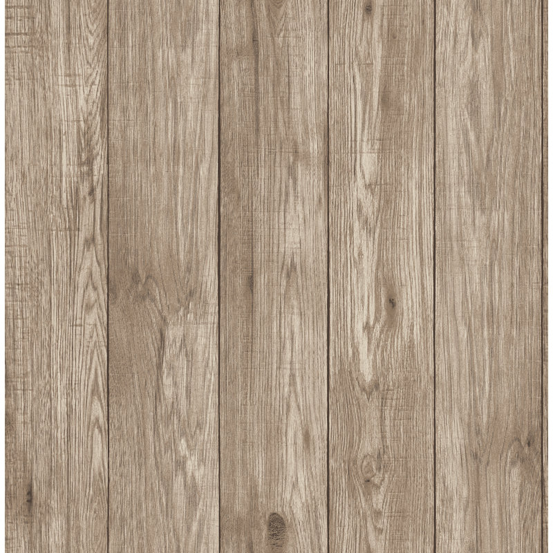 Lumber Wood 0.065m x 52cm Semi-Gloss Wallpaper Roll, Brown