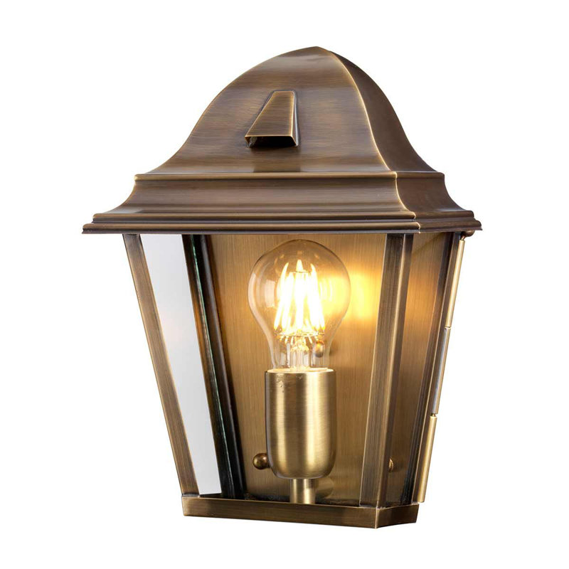 Ramona Outdoor Wall Lantern, Solid Brass