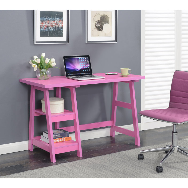 Bureau d'ordinateur réversible Saribek, Rose