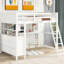 Lit mezzanine en bois massif avec bureau - idéal pour les petites chambres, blanc sécuritaire et facile à monter-45859936