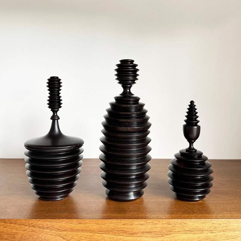 Ebony Wood Collection Wood Jar, Style One