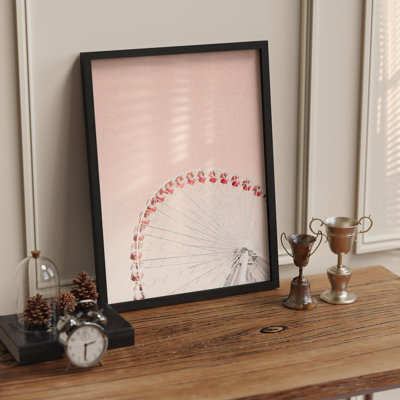 " Ground View Of Duotone Carnival Ferris Wheel Nature Illustration Small Decor Modern Art Work "