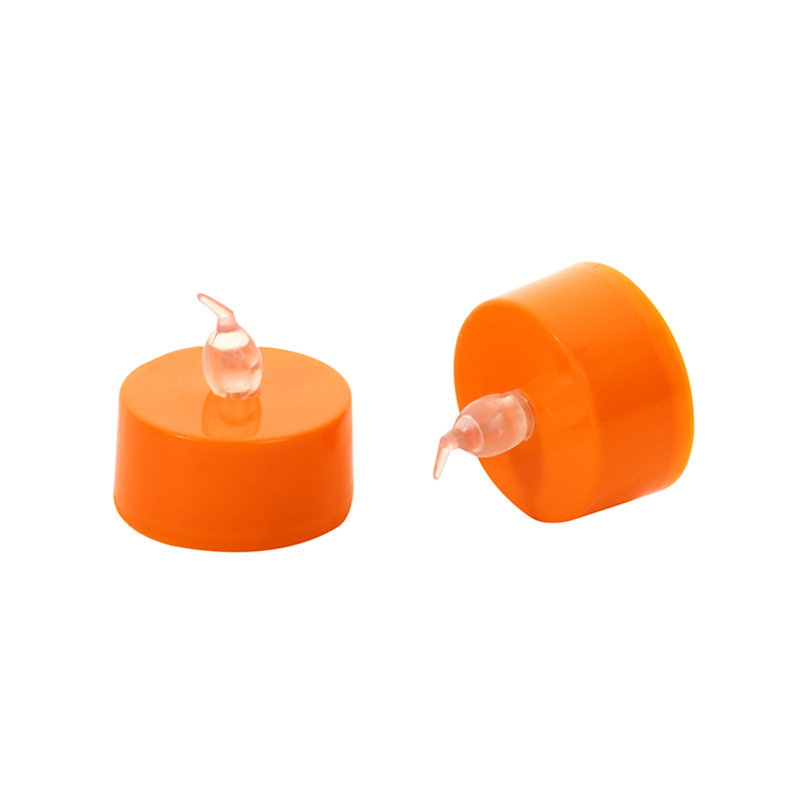 Halloween 24Pack Orange Tea Light Candles Battery Powered LED Tea Lights With Warm White Pumpkins For Halloween