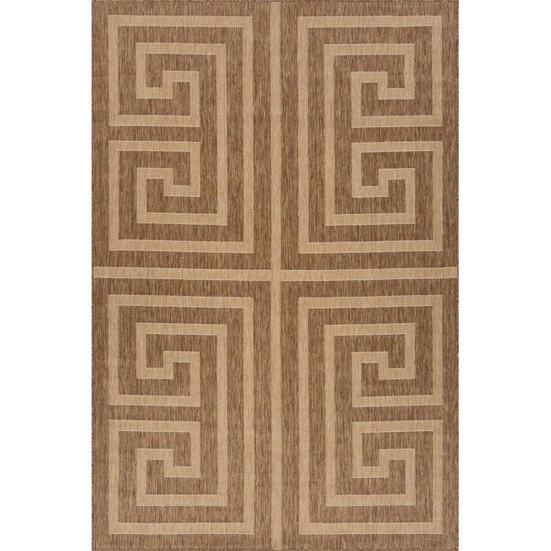  Tapis intérieur / extérieur Zirelle, Brun, Rectangle 6 pi 7 po x 9 pi