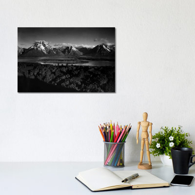 Mt. Moran and Jackson Lake from Signal Hill by Ansel Adams - 1 Piece Wall Art on Canvas