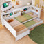 Lit plateforme simple en bois en L avec lit gigogne et tiroir Wood