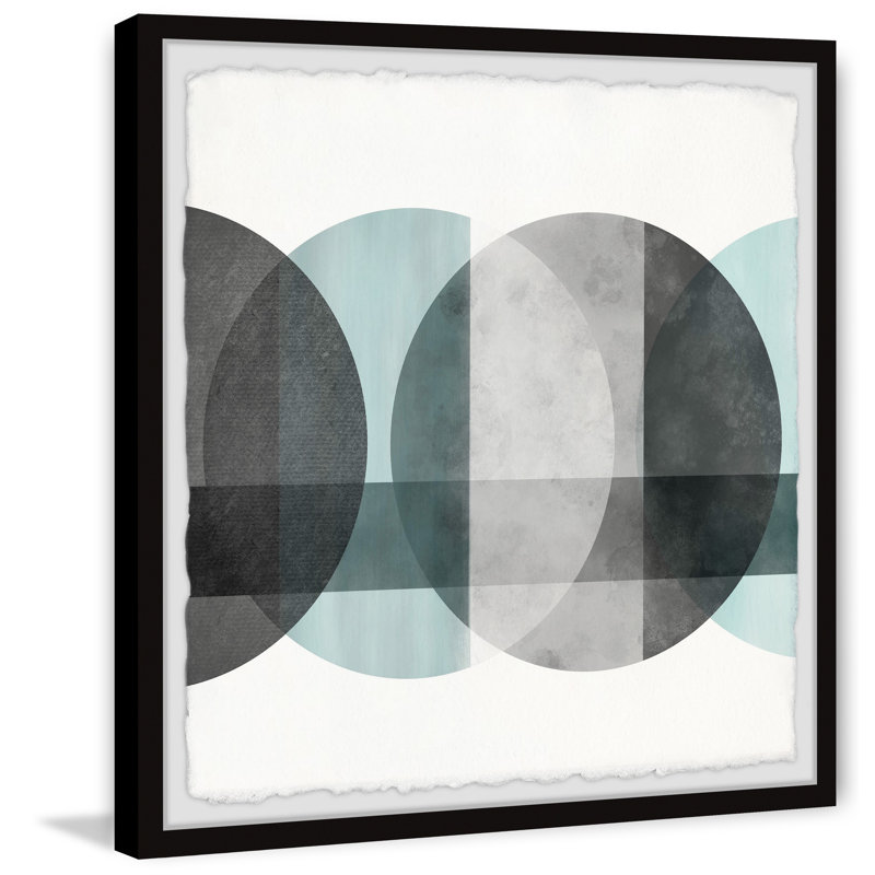 Overlapping Moons - Single Picture Frame Painting, 41cm H x 41cm W x 3.81cm D