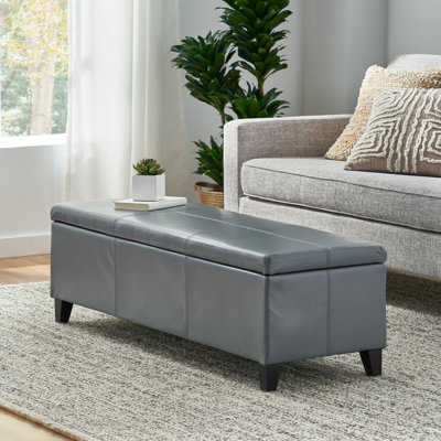 Jye Vegan Leather Storage Ottoman, Storage Ottoman Bench by Latitude Run