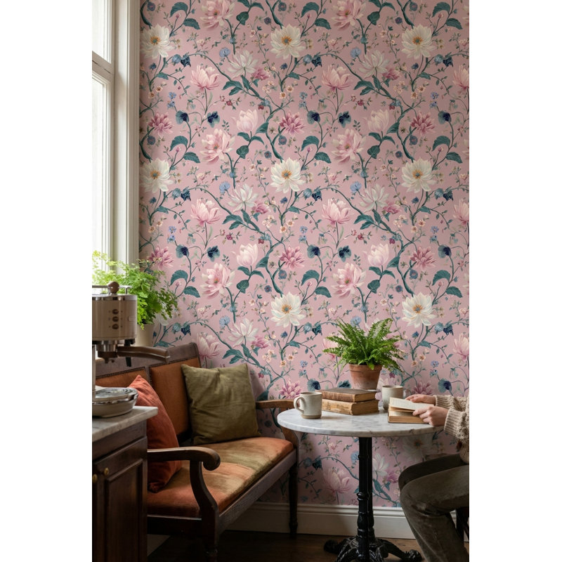 Papier peint floral, décoration murale amovible classique