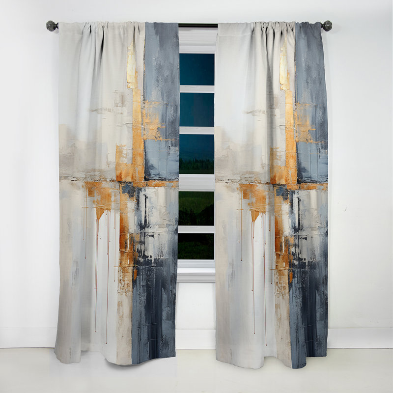 Vierra - Collages Curtain - Blackout Abstract Curtain - 1 Panels, 52" W x 90" L