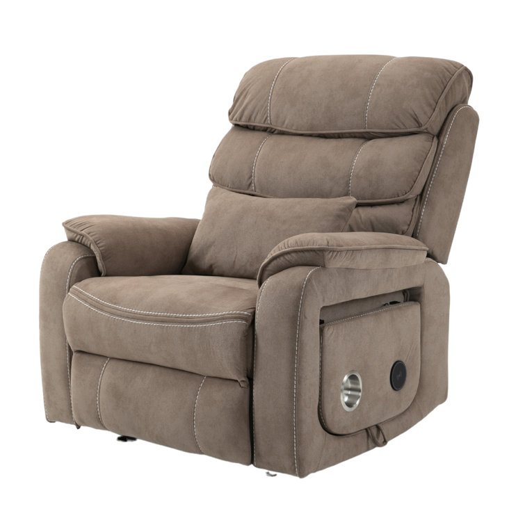 Lajuane Lay Flat Recliner in 74.8 Length, Dual Motor Power Lift Chair with Lumbar Pillow, Wireless Phone Charger & Cup Holder Hokku Designs