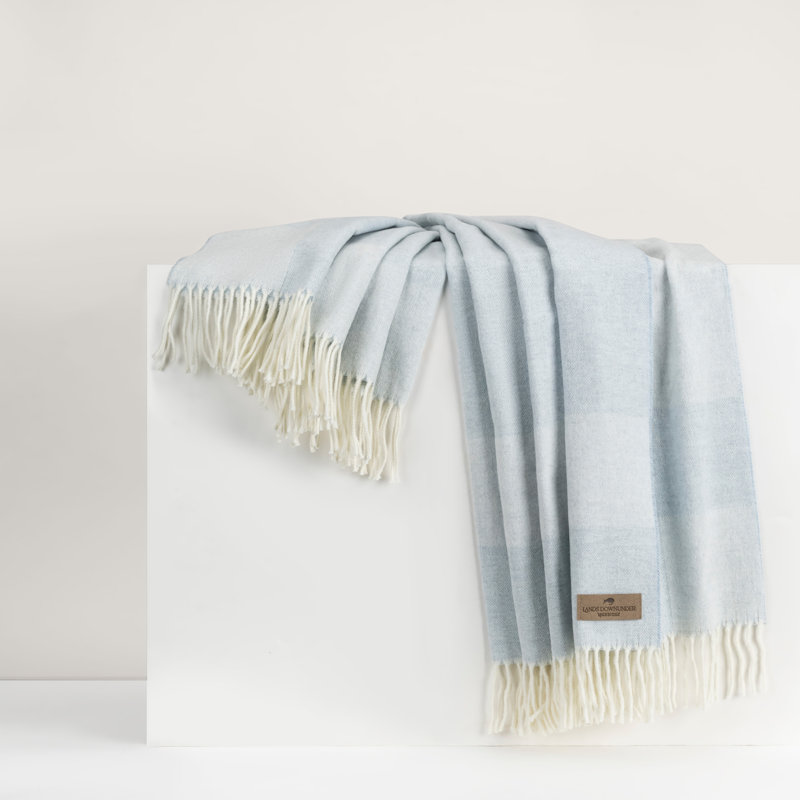 Hampton Plaid Herringbone Throw, Hydrangea