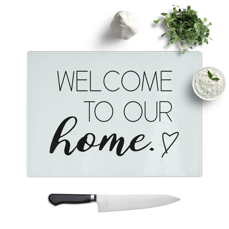 Welcome to Our Home Chopping Board, 20cm W x 28.5cm L
