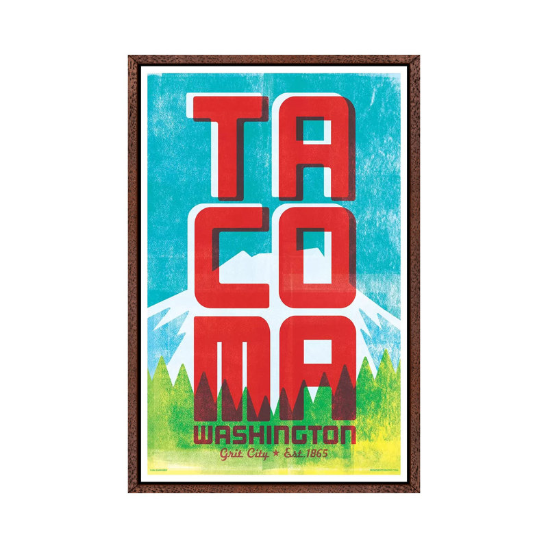 Tacoma 1 Piece Wall Art on Canvas, 66.04cm H x 45.72cm W x 3.81cm D, Classic Brown Wood Framed