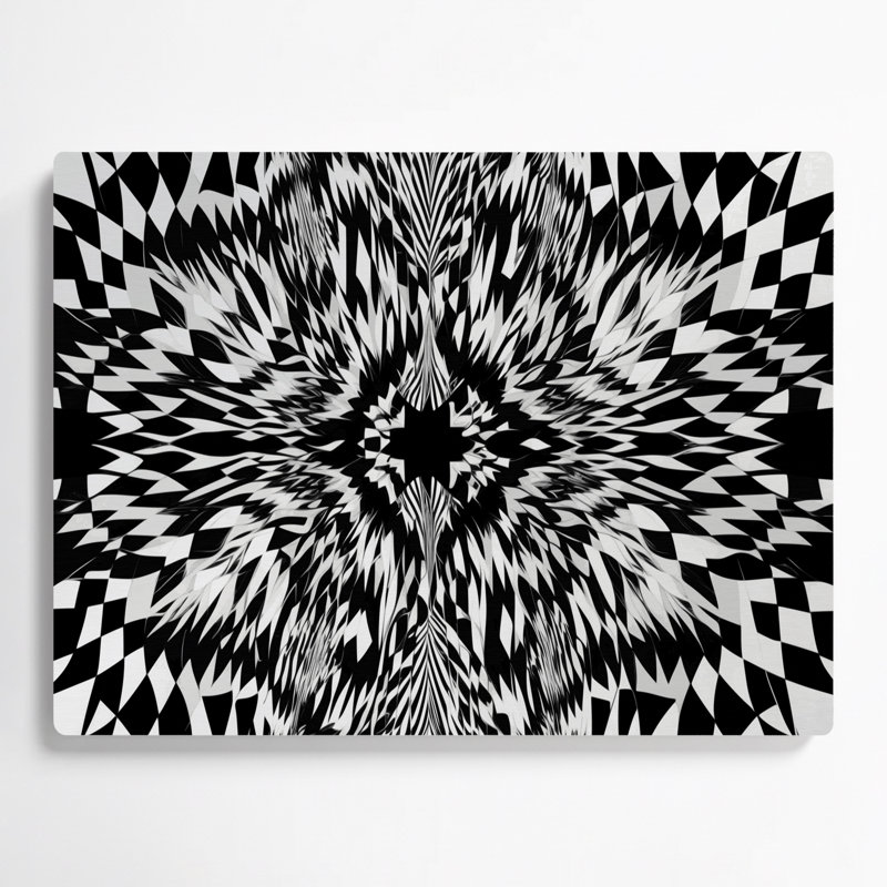 Art mural noir Op Art 1, H 20 po x l 20 po
