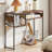 Walnut Solid Wood Rectangular Console Table-1729880169