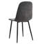 Ensemble de chaises de salle à manger confortables en lin et coton - Six pièces dans des chaises foncées seulement, sans les tables