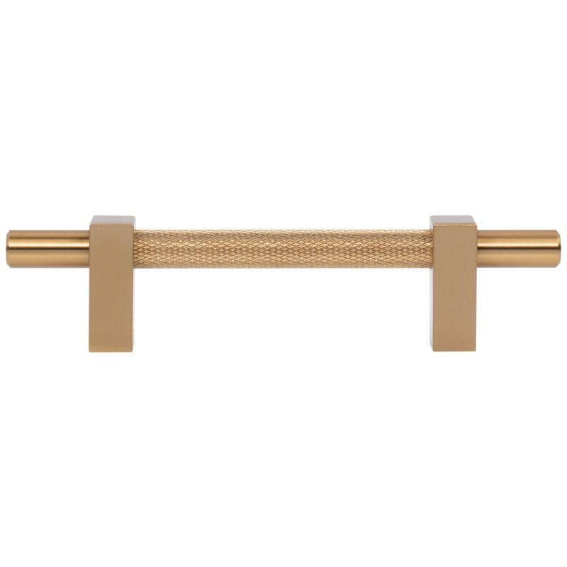 Larkin 3 Knurled Center Bar Pull, Satin Bronze, 3 3/4"