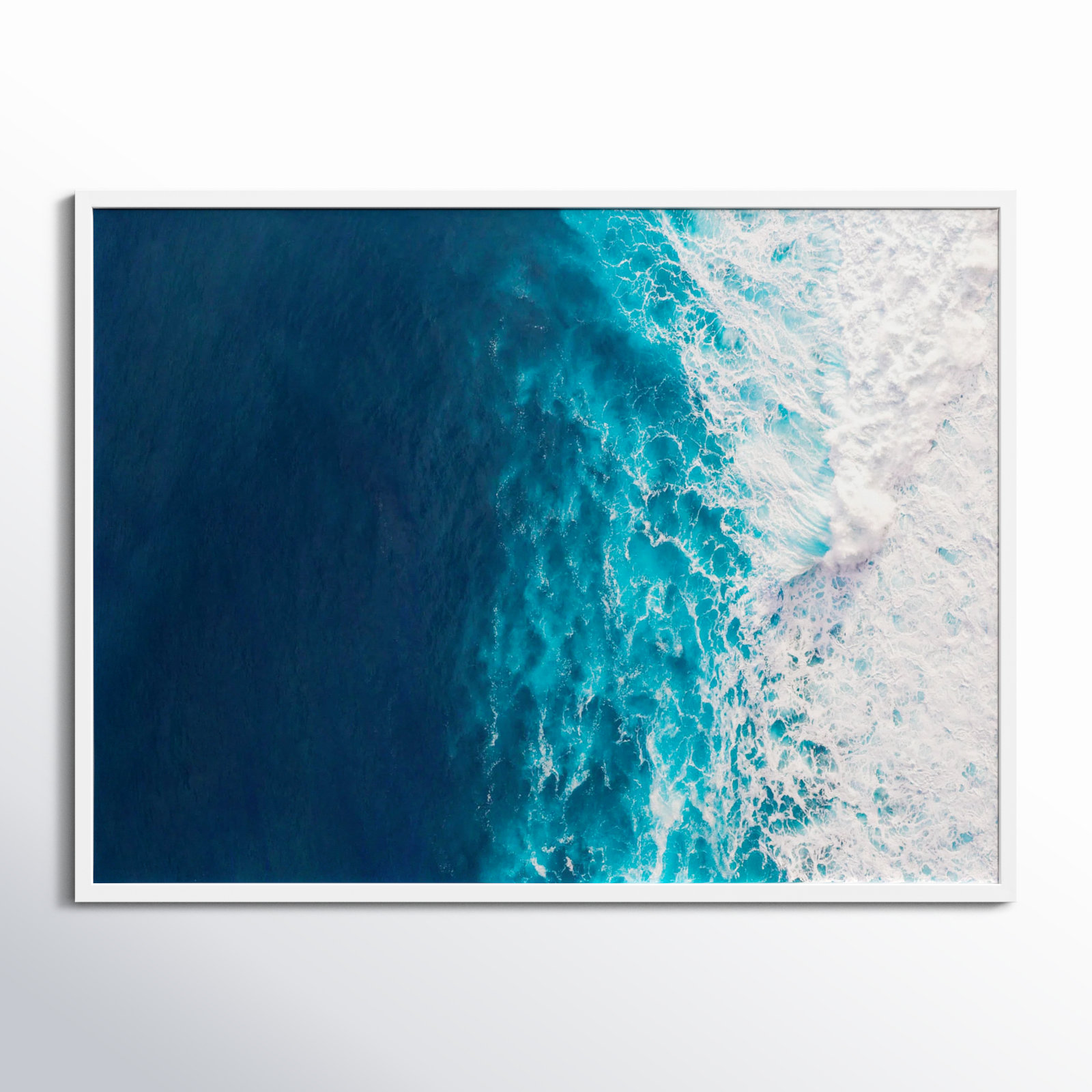 Seascape Of Splashing Waves by The Creative Bunch Studio, White, 31" H x 41" W x 1" D