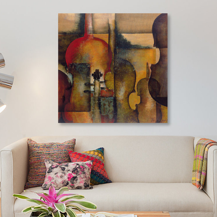 « ode to music i », impression sur toile, H 26 po x l 26 po x P 1,5 po, Pas de tapis, Toile avec cadre noir
