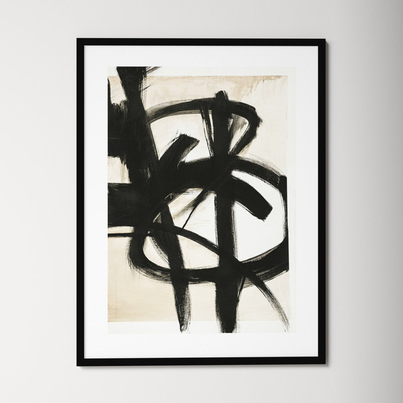 Graphical Shapes 7 by Design Fabrikken, 42.12" H x 32.12" W x 0.88" D, Black Framed Paper