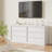 Drawers Dresser for Bedroom, Black Chest of Drawers with Embedded Handles Design-800715956