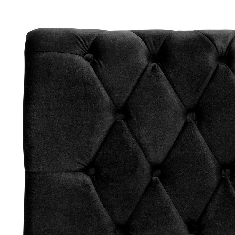 Mitzi Upholstered Bed, Black, European Double (140 x 200cm)